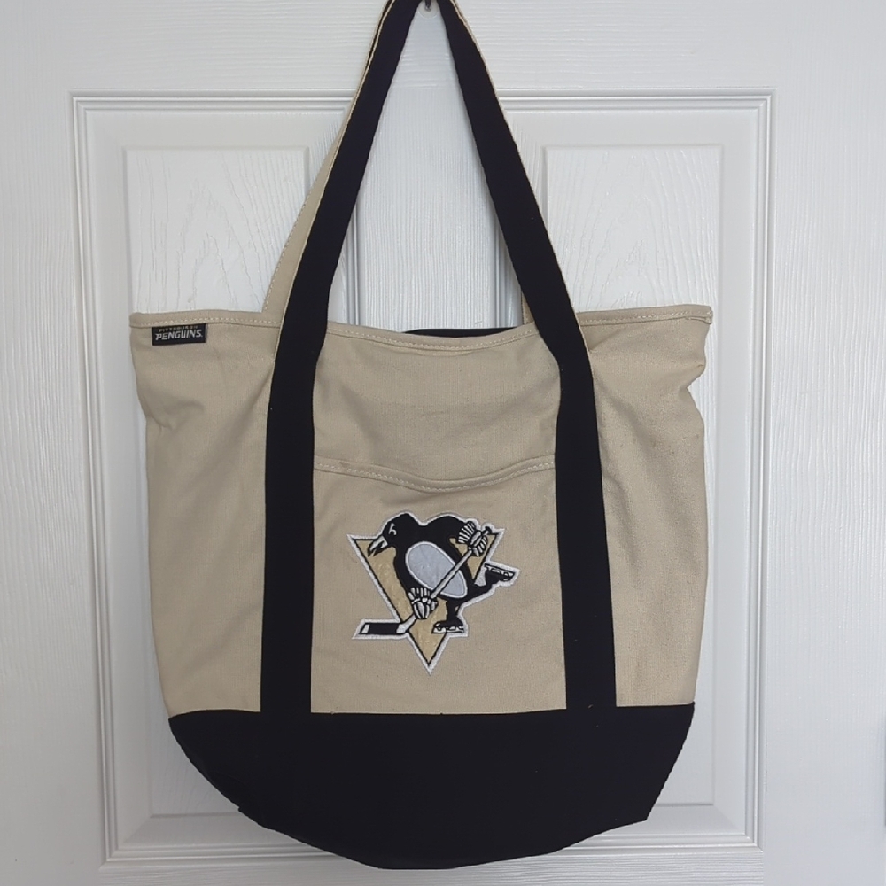 Tan and Black Tote Bag